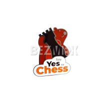 Значок травлений нестандартний з логотипом Say Yes to Chess