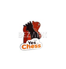 Значок травлений нестандартний з логотипом Say Yes to Chess