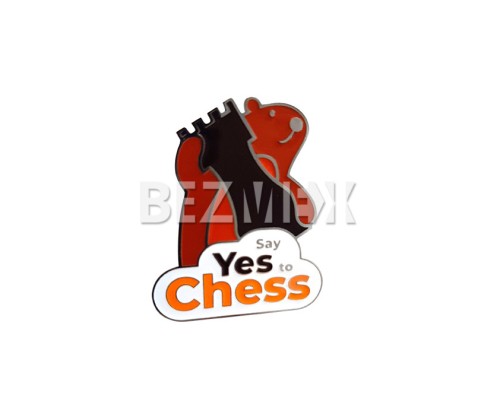Значок травлений нестандартний з логотипом Say Yes to Chess