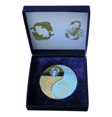 Медаль травлена подвійна на магніті у футлярі