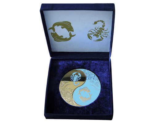 Медаль травлена подвійна на магніті у футлярі