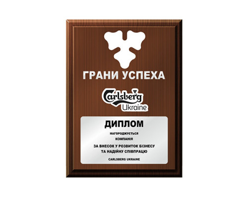 Плакетка нагородна 305 мм 220 мм