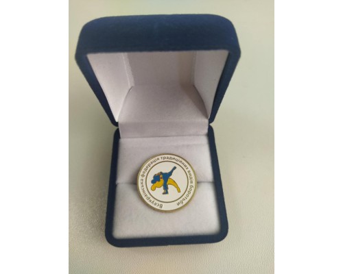 Значок травлений круглий у футлярі