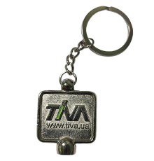 Брелок гальванічний нікель квадратний унісекс колечко з ланцюжком автомобільний ключ Маєвського 10 г