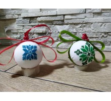 Прикраса ялинкова вишита ручної роботи 6 см