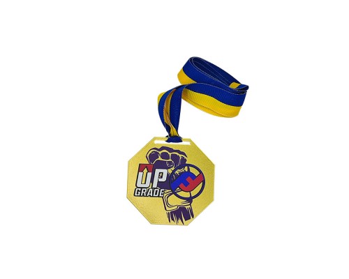 Медаль золотиста металева з UF-друком 
