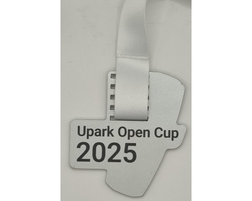 Медаль металева срібна  «Upark Open Cup 2025» 70х75 мм